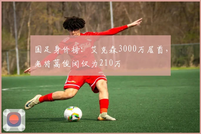 国足身价榜：艾克森3000万居首，老将蒿俊闵仅为210万