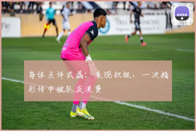 每体点评武磊：表现积极，一次精彩传中被队友浪费